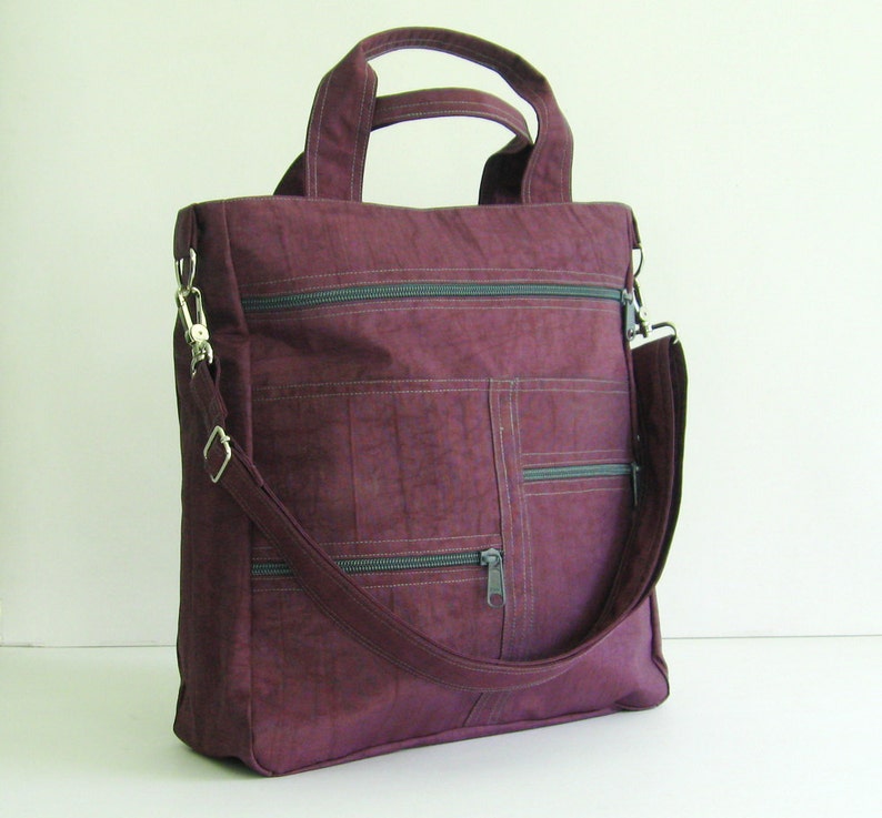 tote diaper bag crossbody bag school travel Sale Deep Plum Water-Resistant Messenger Bag shoulder bag Melissa laptop