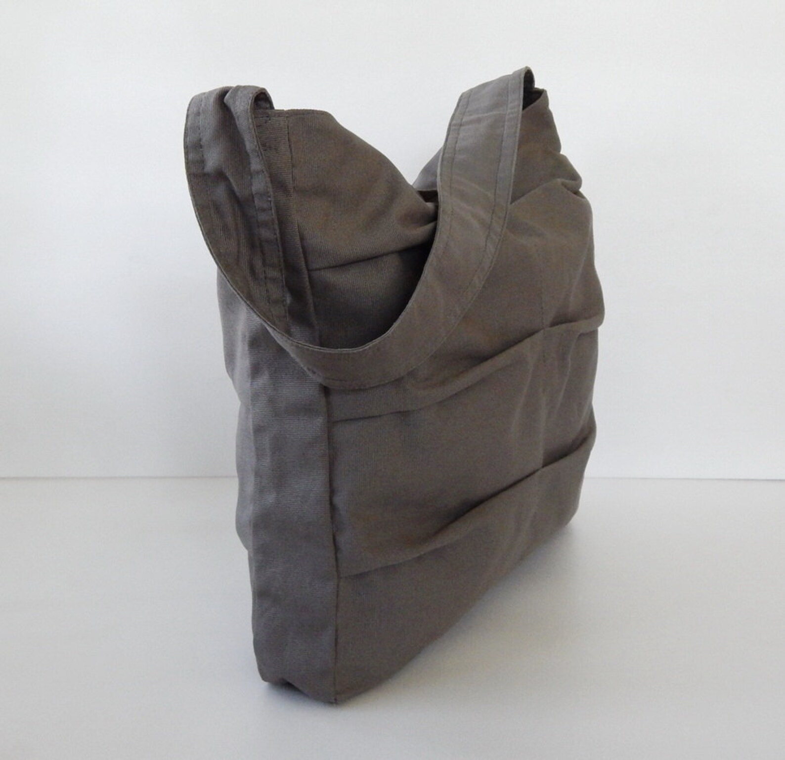 Grey Canvas Bag Shoulder Bag Tote Purse Handbag Unique Etsy