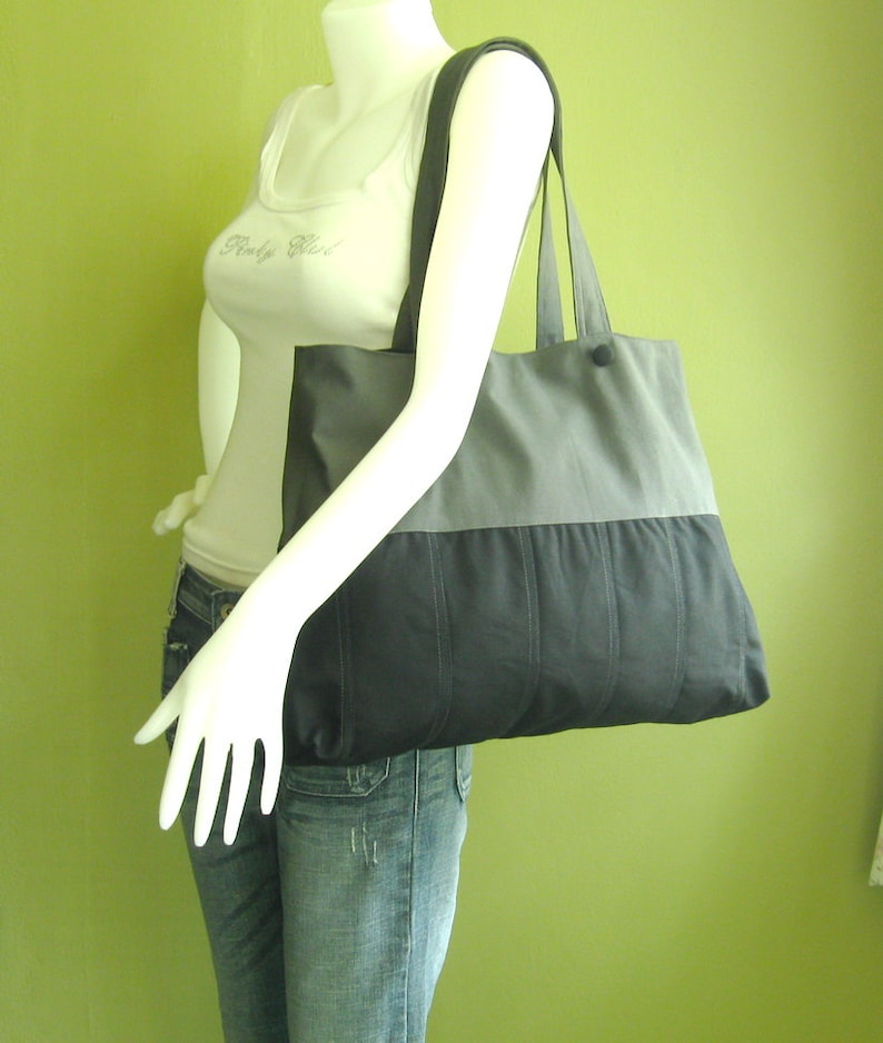 Canvas Tote shoulder bag, everyday bag, durable, unique women tote bag, laptop bag, carry all tote bag PETE image 3