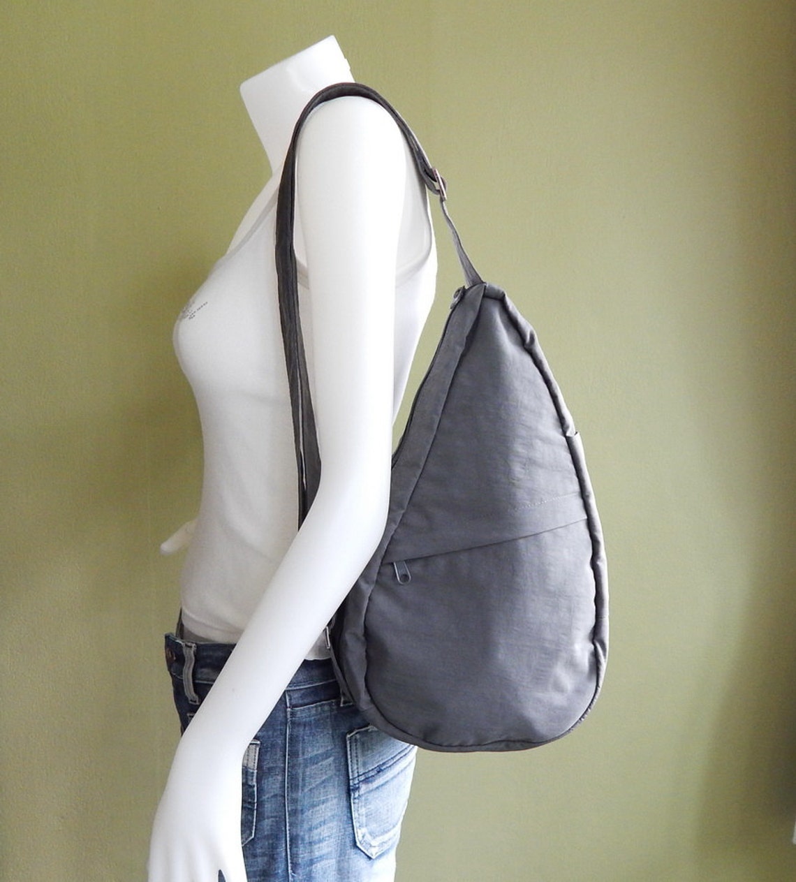 Sale Grey WaterResistant Nylon Bag Cross body Shoulder Etsy