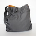 Grey Canvas Crossbody Bag, Women's Shoulder Bag with Bow, Custom-made - DESSERT product logo