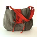 Grey Canvas Messenger bag, School Bag, Diaper Bag, Crossbody bag, Laptop bag, Women bag with bow- DIANA product logo