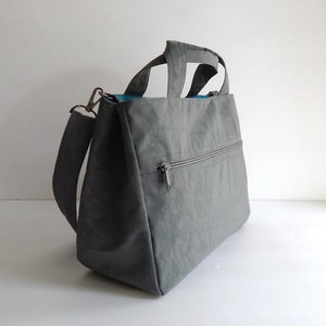 Grey Water-Resistant Bag messenger bag, tote for women, cross body bag, everyday bag, light weight bag, handbag, travel bag ANNIE image 2