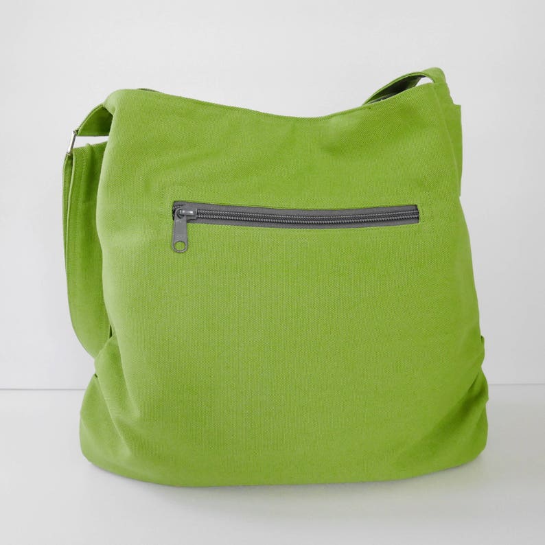 Pear Green Canvas Bag, women messenger bag, everyday bag with bow, crossbody bag, travel bag, gift for her JESSICA image 2