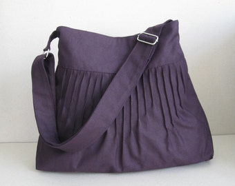 Deep Purple Canvas Crossbody Bag – Women's Messenger, Custom Made Travel bag - BLYTHE