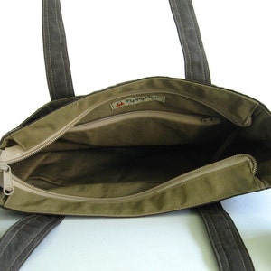 Chocolate Brown Water-Resistant nylon bag, tote, shoulder bag, everyday bag, messenger bag, many pockets bag, travel bag Tracy image 5