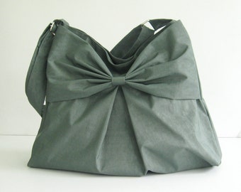 Sac gris résistant à l'eau, nylon, arc, sac léger, sac à bandoulière, sac messager, sac à main, sac à bandoulière, sac de voyage, cadeau pour elle - Martha