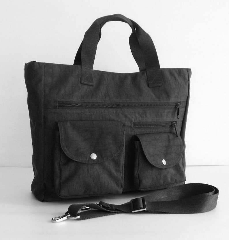 Water Resistant Nylon All purpose Bag, shoulder bag, tote, crossbody bag, diaper bag, zipper closure, handbag Claire image 2