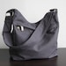 Grey Cotton Travel Hobo Bag, diaper bag, zipper closure bag, women messenger bag, handbag gift for her, everyday work bag - Faye 