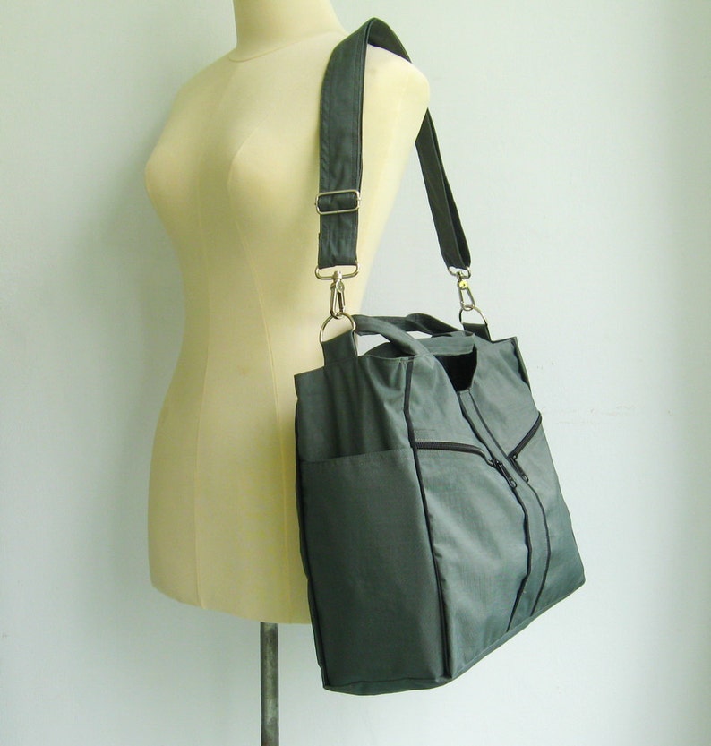 Water-Resistant nylon bag, diaper bag, messenger bag, light weight crossbody bag, handbag, tote, gym bag, carry on bag LittleAlison image 4