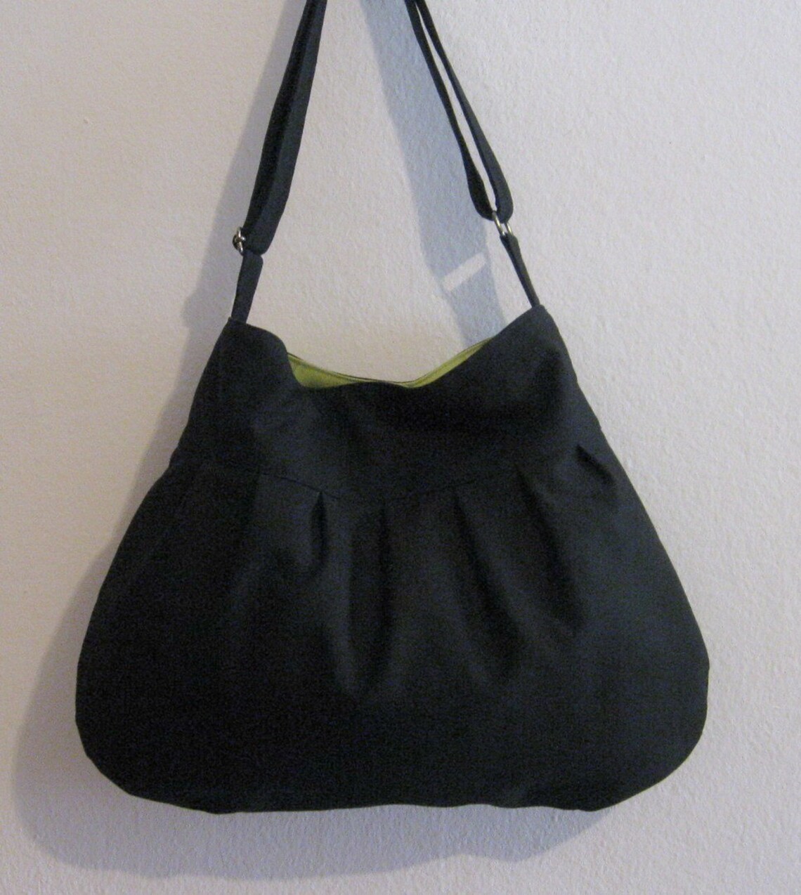 Sale Black Canvas Bag with Pear Lining purse tote Etsy