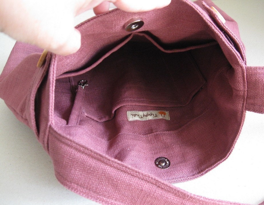 Mulberry Hemp Bag Messenger / Diaper Bag / Tote / Handbag / Etsy