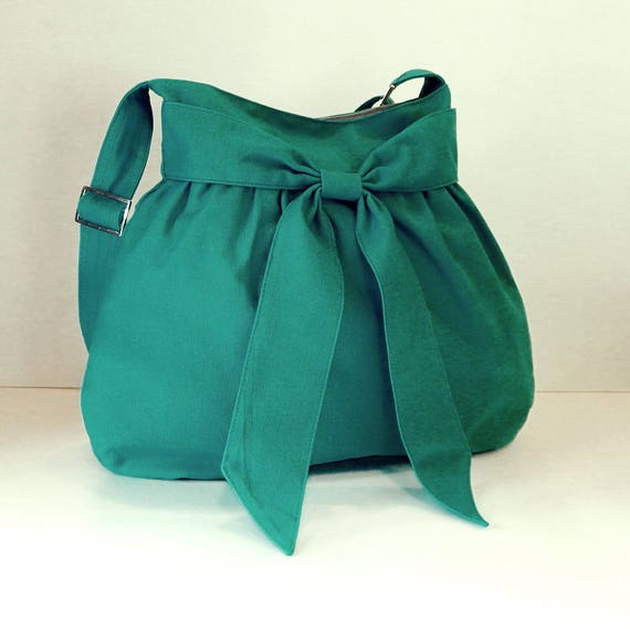 Sale Teal canvas bag Shoulder bag Diaper bag Crossbody Etsy