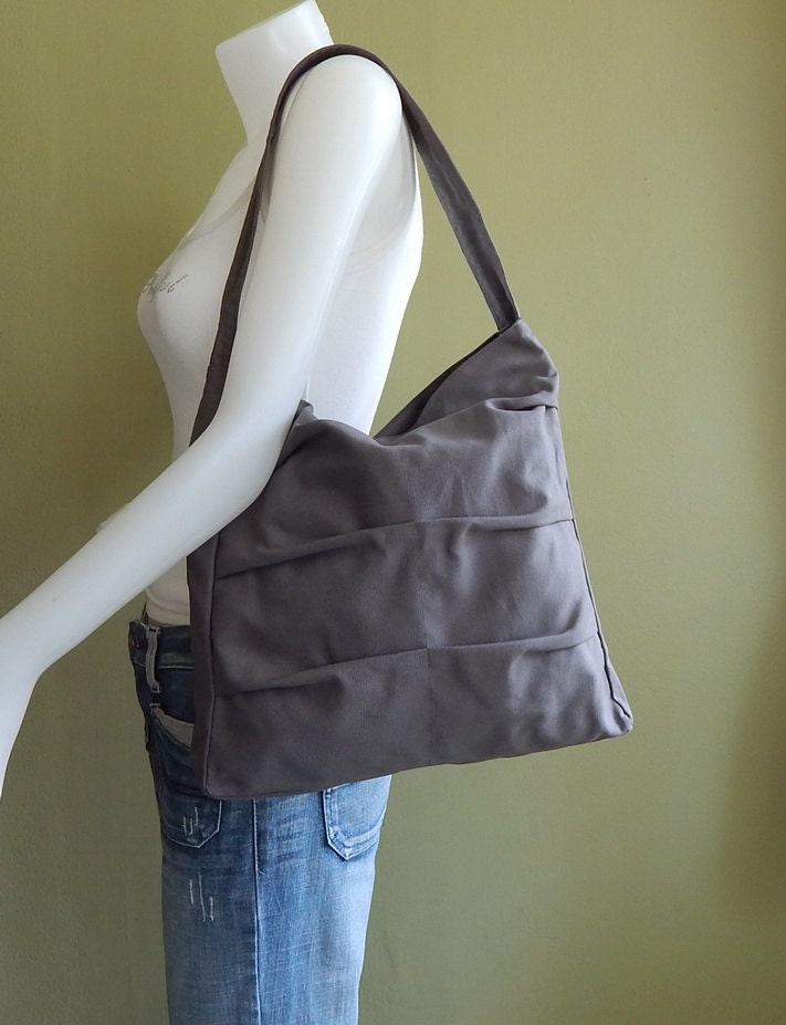 Grey Canvas Bag Shoulder Bag Tote Purse Handbag Unique Etsy