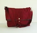 Maroon Cotton Twill Messenger Bag, women tote, shoulder bag, canvas handbag, unique everyday bag, stylish cross body bag - Fiona 