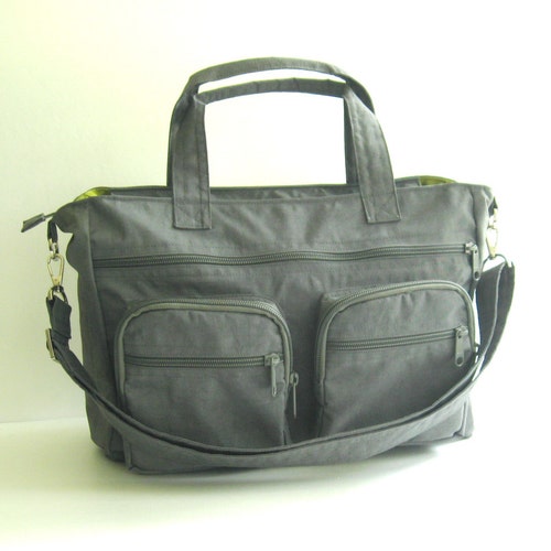 Grey Water Resistant Nylon Messenger Bag Shoulder Bag Cross - Etsy