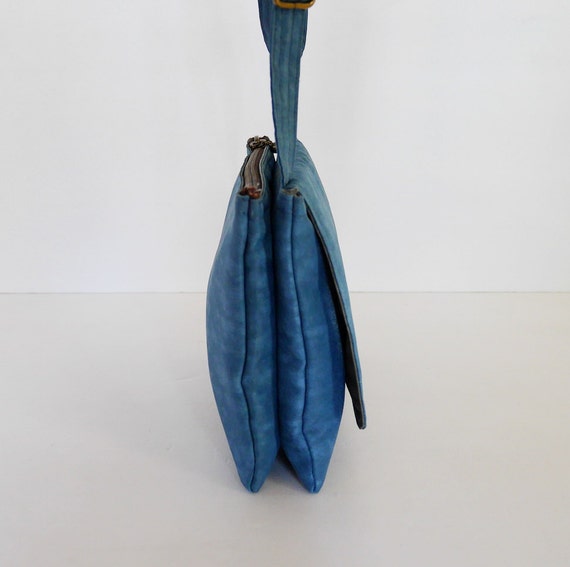 Dark Sky Blue Water Resistant Nylon Messenger Bag Crossbody 