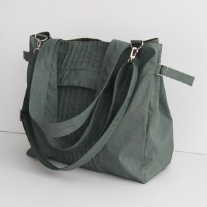 Grey Water-Resistant Bag, diaper bag, gym bag, cross body, roomy tote, shoulder bag, messenger bag, everyday bag, gift for women - Carrie