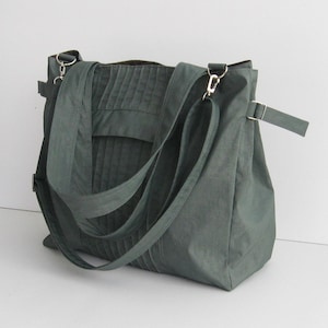 Graue wasserfeste Tasche, Windeltasche, Turnbeutel, Umhängetasche, geräumige Tasche, Schultertasche, Messenger-Tasche, Geschenk für Frauen - Carrie