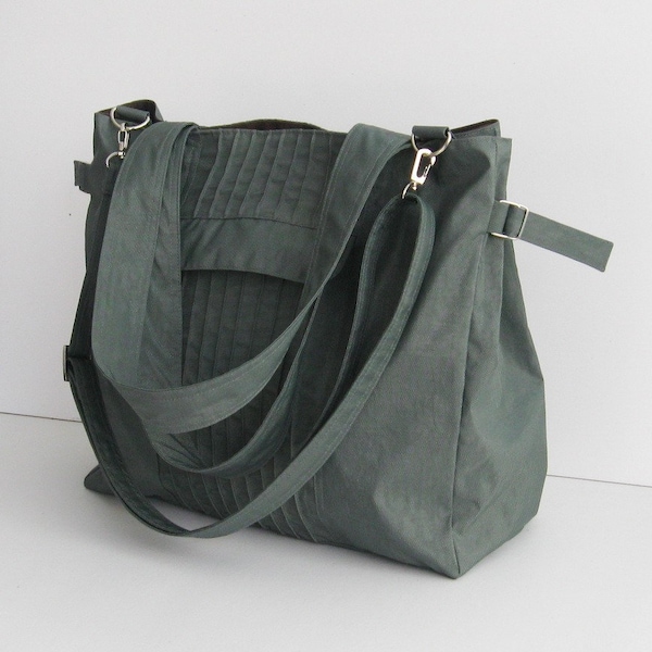 Sac gris résistant à l'eau, sac à langer, sac de sport, bandoulière, fourre-tout spacieux, sac à bandoulière, sac de messager, sac de tous les jours, cadeau pour femme - Carrie