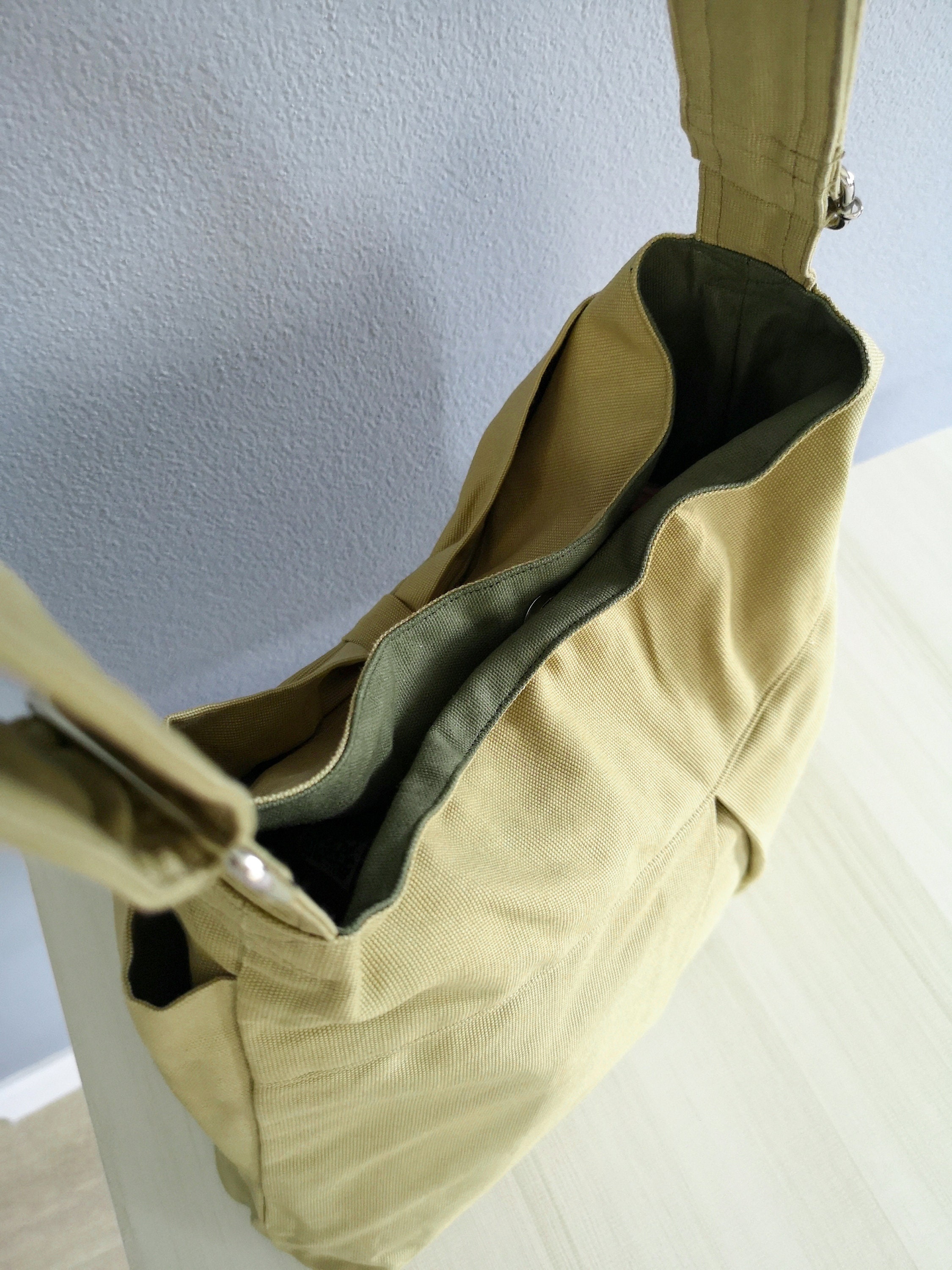 READY TO SHIP Khaki Canvas Crossbody Bag purse tote Etsy