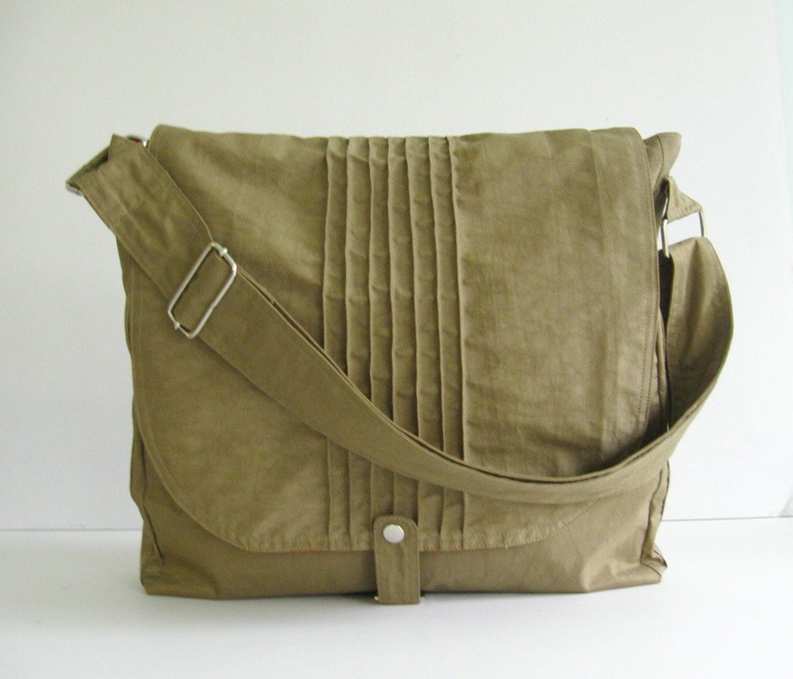 Sale Khaki Water Resistant Messenger Bag school bag tote | Etsy