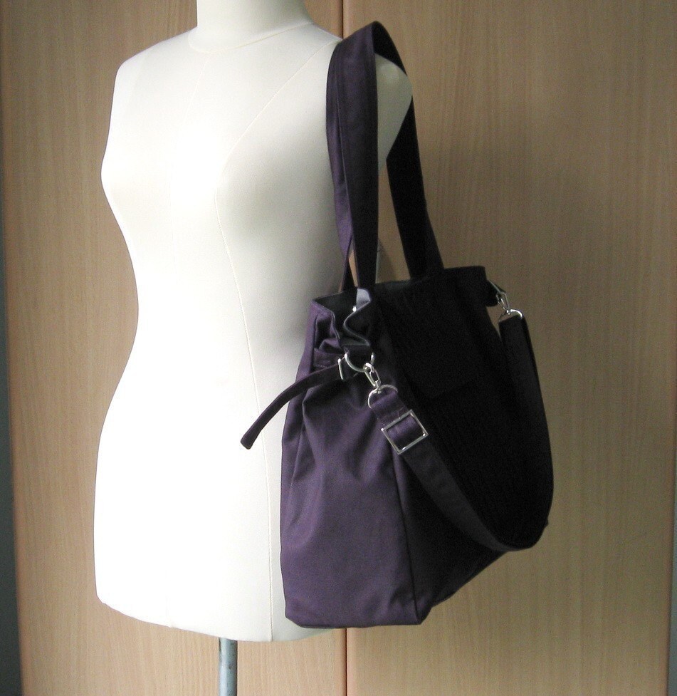 Deep Purple canvas tote bag messenger bag for women travel | Etsy