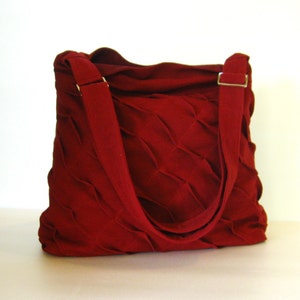 Dunkelrote Umhängetasche aus Hanf, einzigartige Stofftasche, Alltagstasche, Naturfasertasche, Reisetasche für Frauen, leichtes Gewicht, Umhängetasche - Rebecca