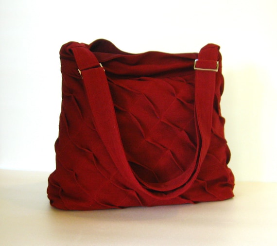 Deep red shop handbag