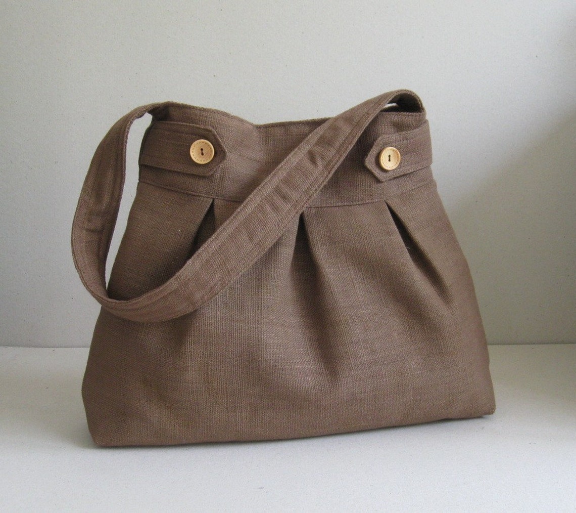 Sale Brown Hemp/Cotton Bag shoulder bag purse handbag | Etsy