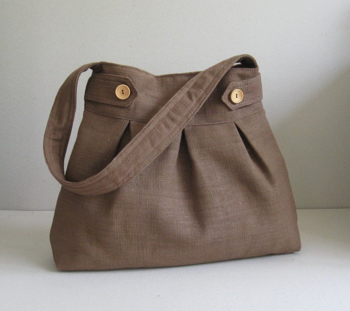 Sale Brown Hemp/Cotton Bag shoulder bag purse handbag Etsy