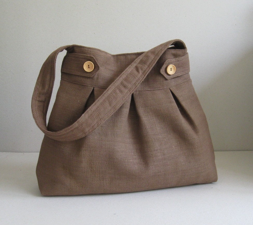 Sale Brown Hemp/Cotton Bag shoulder bag purse handbag Etsy