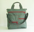 Grey Water-Resistant Nylon Bag, tote, handbag, shoulder bag, crossbody bag, messenger, tote, school bag, diaper bag, carry all bag - Melissa product logo