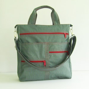 Grey Water resistant Nylon Bag Tote Handbag Shoulder Bag Crossbody Bag Messenger Tote School Bag Diaper Bag Carry All Bag Melissa Etsy UK