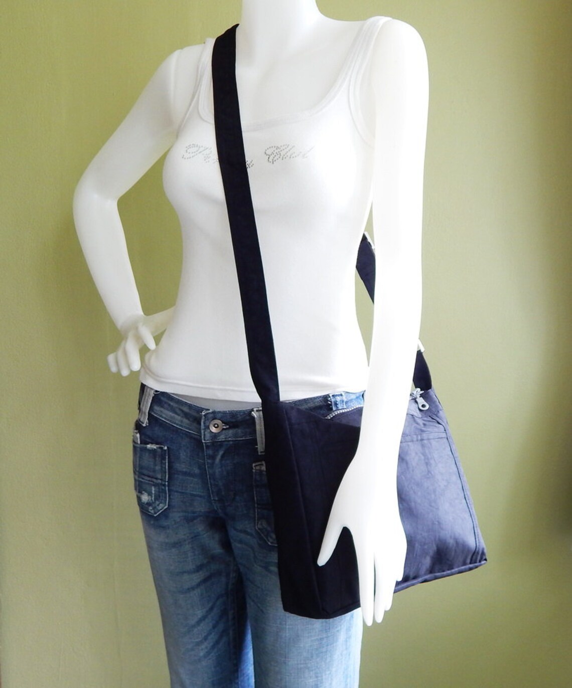 Black Water Resistant Nylon Bag Cross Body Bag Shoulder - Etsy