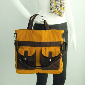 Mustard Canvas All purpose Bag Shoulder bag, Tote, Diaper bag, Messenger, School bag SUNNY image 2