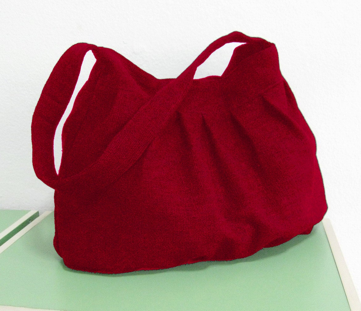Sale Deep Red Hemp/Cotton Bag Shoulder bag Diaper bag Etsy