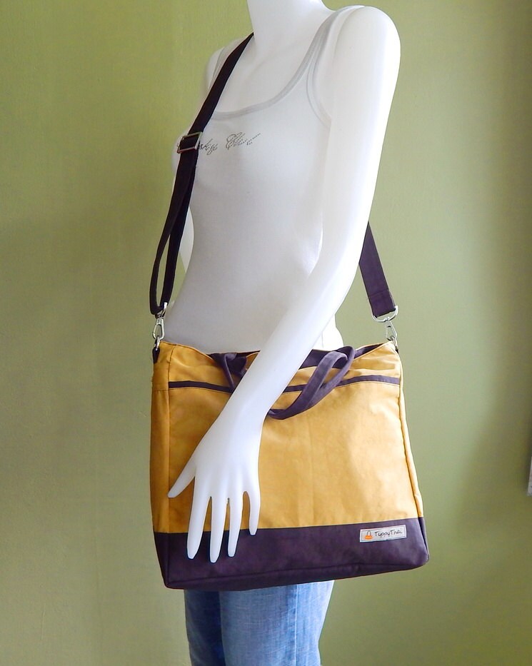 Golden Yellow Water-resistant Nylon Bag Messenger Bag Tote - Etsy