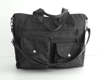 Water Resistant Nylon All purpose Bag, shoulder bag, tote, crossbody bag, diaper bag, zipper closure, handbag - Claire