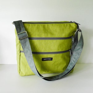 Nylon vert pomme résistant à l'eau - sac messager pour femme, sac pour iPad unisexe, sac à bandoulière, sac de tous les jours, sac à main, sac à bandoulière, - JAMIE