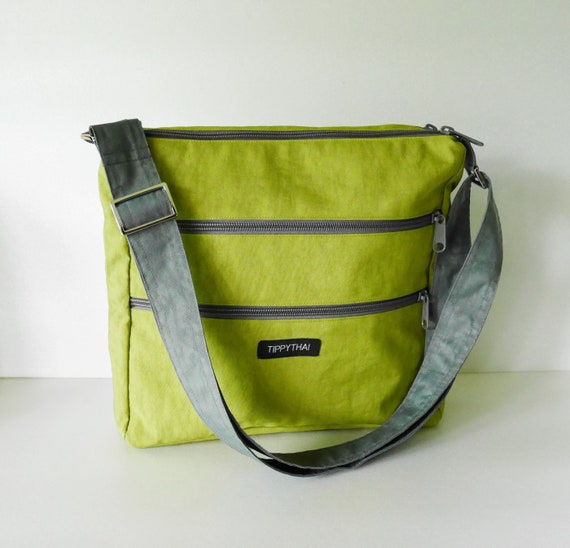 Apple Green Water Resistant Nylon Messenger Bag Women iPad 