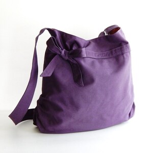Deep Purple Light Weight Canvas Bag, Women Messenger Bag, Everyday Bag ...