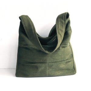 Forest Green Twisted Hemp Bag, Umhängetasche, Frauentasche, Wickeltasche, Handtasche, stylisch, einzigartig, mittelgroße Geldbörse - LISA