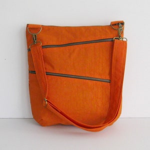 Sac orange en nylon résistant à l'eau - sac à fermeture à glissière, sac à bandoulière, sac messager, sac léger, sac de voyage, sac de tous les jours - ENYA