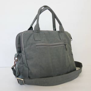 Graue wasserfeste Tasche - Schultertasche, Umhängetasche, Tote, Reisetasche, Crossbody, Damenhandtasche, leichte Reißverschlusstasche - ELIZA