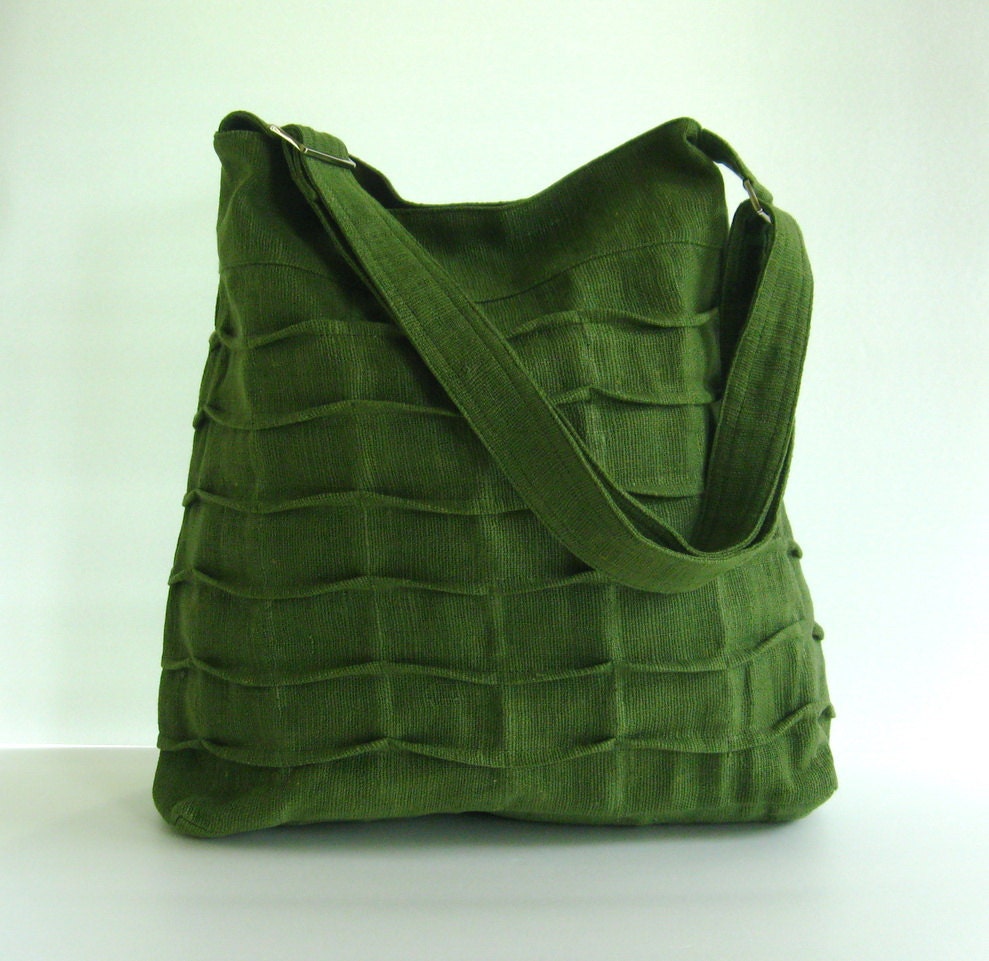 Sale Forest Green Hemp/Cotton Bag tote purse diaper bag Etsy