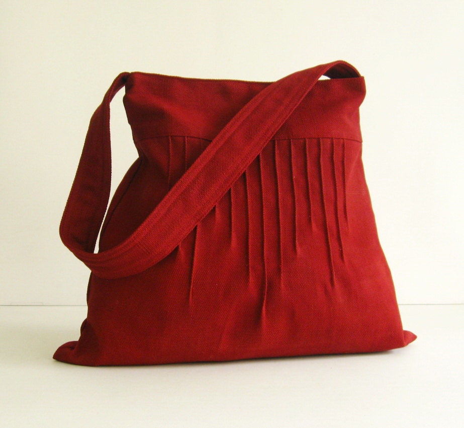 Sale Deep Red Hemp/Cotton Lines Bag Shoulder bag Diaper | Etsy