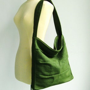 Forest Green Twisted Hemp Bag, shoulder bag, women bag, diaper bag, handbag, unique, stylish, medium size purse, everyday bag LISA image 3