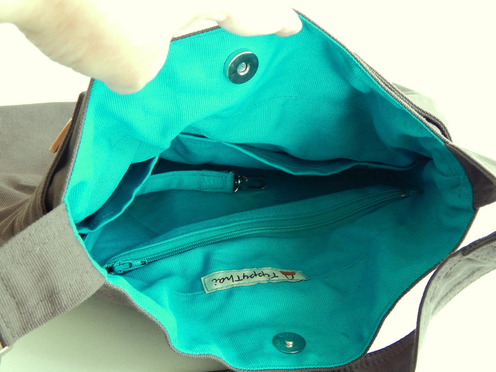 Chocolate Brown Canvas Bag Messenger / Diaper Bag / Tote / Etsy