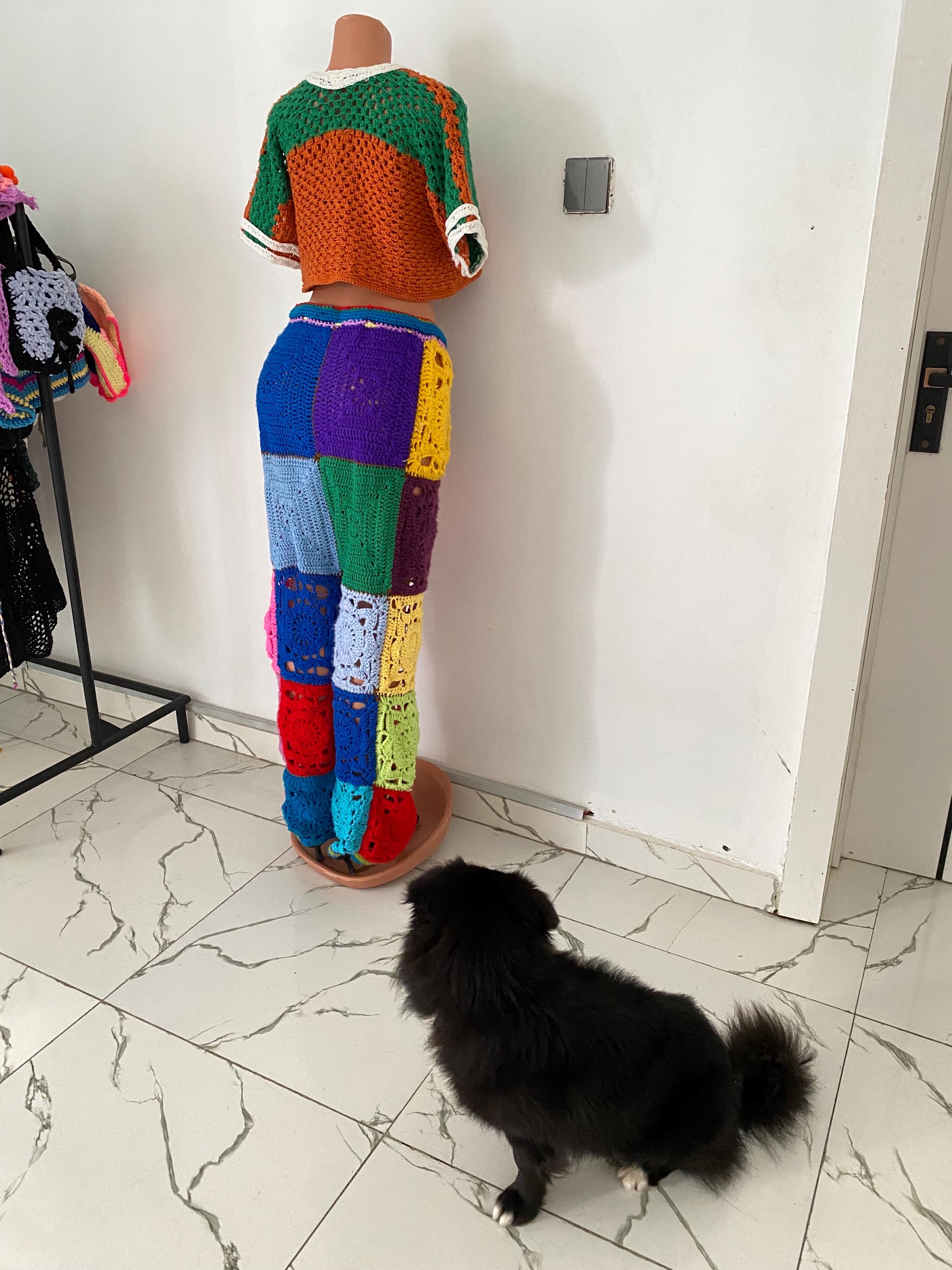 カラフルなおばあちゃん風スクエアパンツ - Etsy 日本